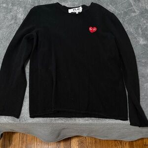 Comme des Garçons Black Shirt with Red Heart